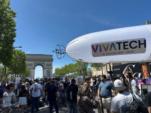 VivaTech 2026 entrance near the Arc de Triomphe in Paris